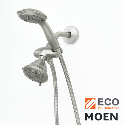 Attune 8-Spray 4 in. Dual Wall Mount Fixed and Handheld Shower Head 1.75 GPM in Spot Resist Brushed Nickel
