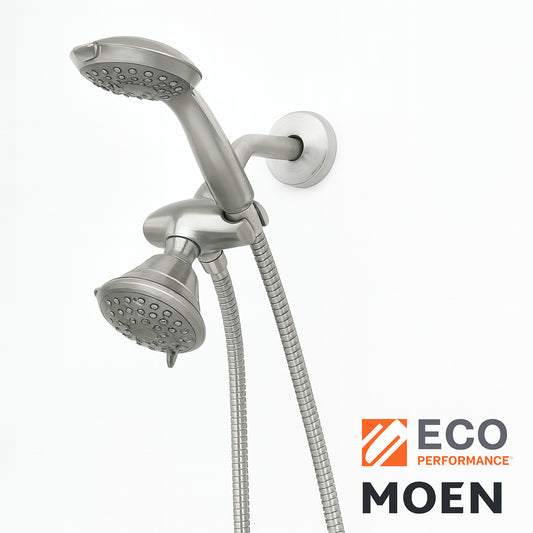 Attune 8-Spray 4 in. Dual Wall Mount Fixed and Handheld Shower Head 1.75 GPM in Spot Resist Brushed Nickel