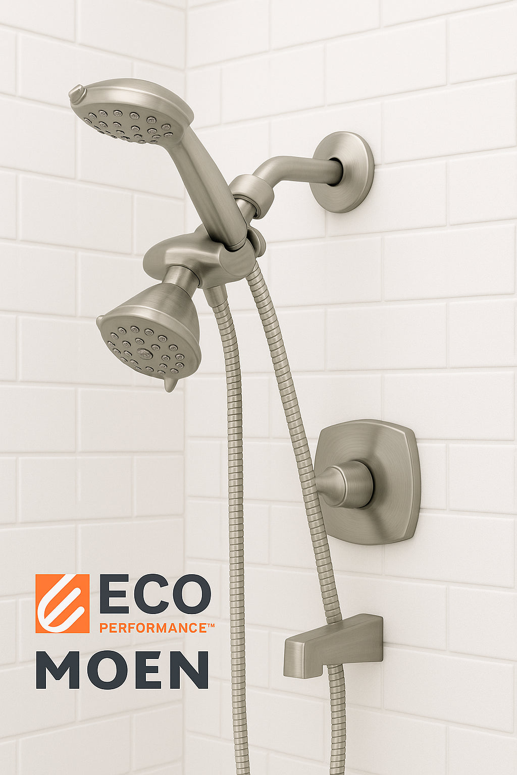 Attune 8-Spray 4 in. Dual Wall Mount Fixed and Handheld Shower Head 1.75 GPM in Spot Resist Brushed Nickel