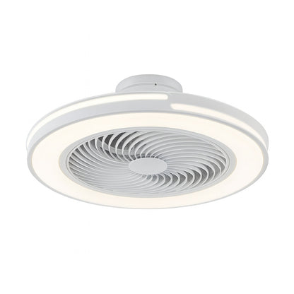 20 in White Modern Indoor Integrated LED Round Ceiling Fan with Remote Control 6 Speeds