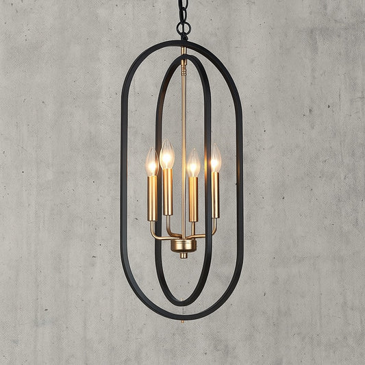 4 Light Farmhouse Lantern Dark Gold Dining Room Chandelier Mid Century Modern Chandelier Black Cage Pendant Light Z P8IEFYII 4824