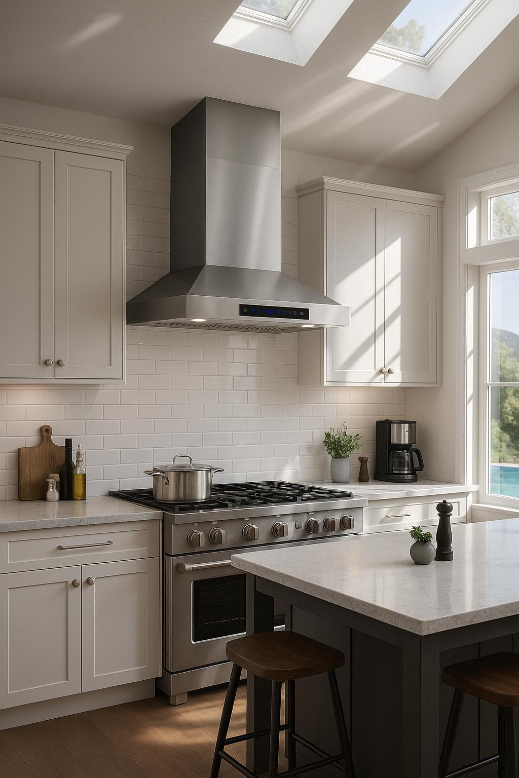 iKTCH 30 in. 900 CFM Island Mount Range Hood in Stainless Steel with Gesture Sensing and Touch Control Switch Panel with light