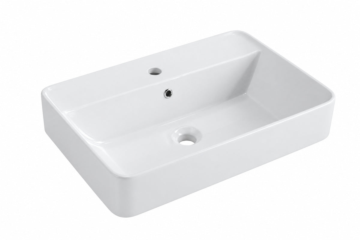 Glacier Bay 24 in x 17 in Ceramic Rectangular Vessel Bathroom Sink in White LW1825