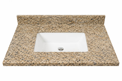 Home Decorators Collection 31 in W x 22 in D Granite White Rectangular Single Sink Vanity Top in Beige GT31GO R