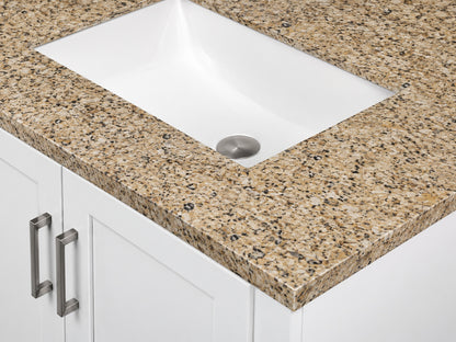 Home Decorators Collection 31 in W x 22 in D Granite White Rectangular Single Sink Vanity Top in Beige GT31GO R