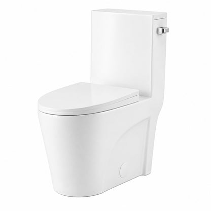 Swiss Madison St Tropez 1 piece 1 28 GPF Single Flush Elongated Toilet in Glossy White Seat Included SM 1T252