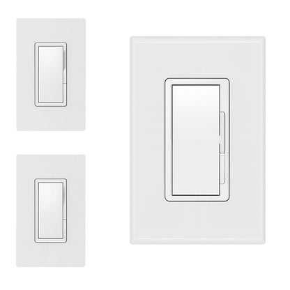 Feit Electric Smart Wi Fi Connected White Dimmer Switch for Dimmable 150W LED and 450W Incandescent Bulbs Single Pole or 3 Way 3 Pack DIM WIFI
