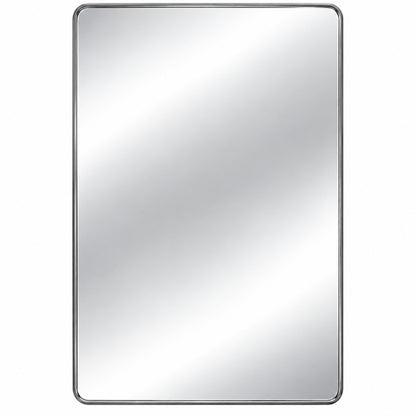 Home Decorators Collection 24 in W x 30 in H Rectangular Aluminum Framed Wall Bathroom Vanity Mirror in Black Screws Not Included 2430 AL067B