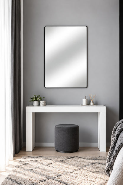Home Decorators Collection 24 in W x 30 in H Rectangular Aluminum Framed Wall Bathroom Vanity Mirror in Black Screws Not Included 2430 AL067B