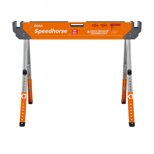 BORA 30 in. to 36 in. H Steel Speed Horse XT Adjustable Height Sawhorse with Auto Release Legs
