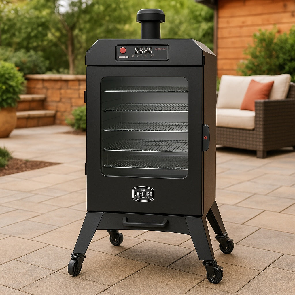 Oakford 1400 Pellet Grill Vertical Smoker in Black 910 0013