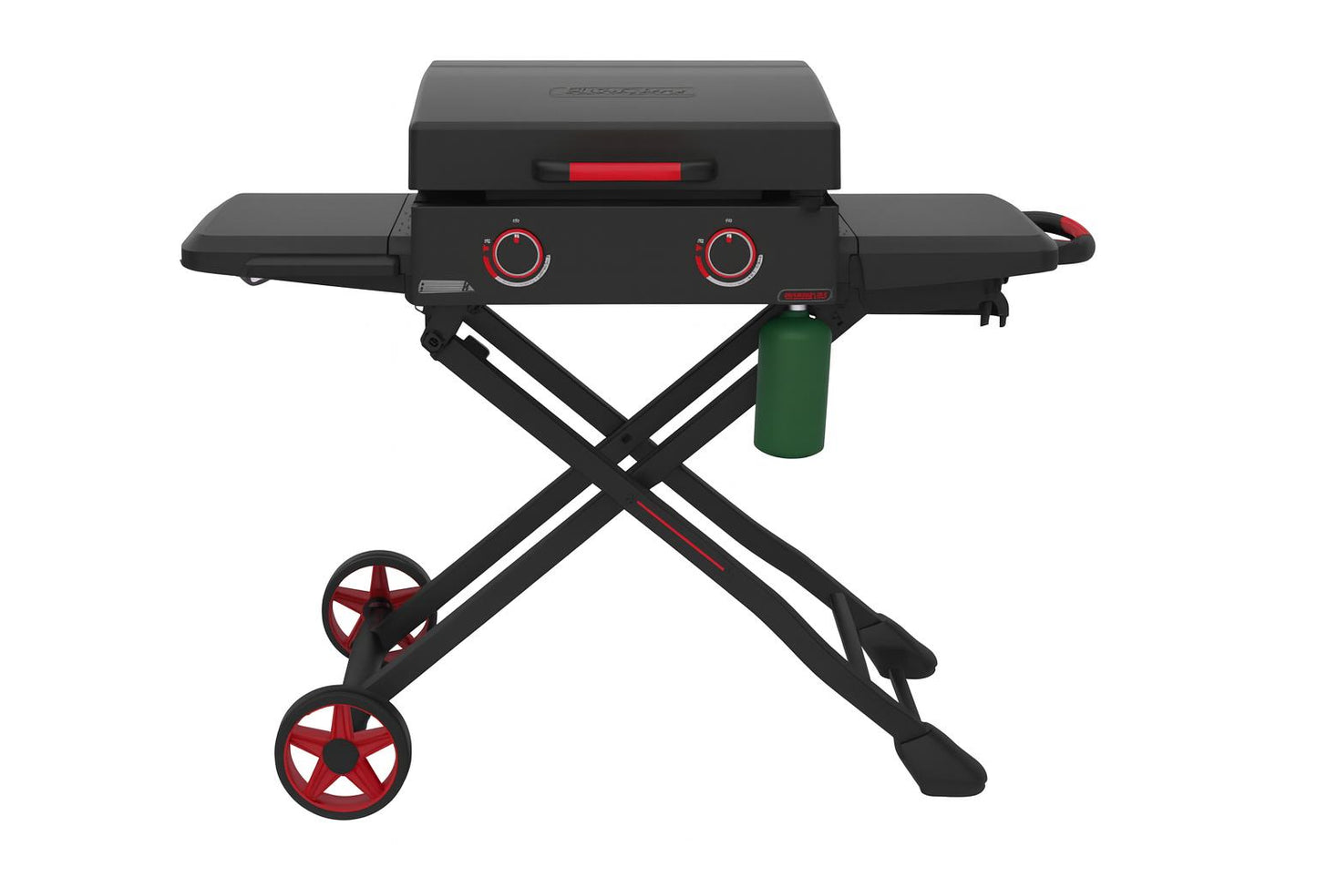 Nexgrill Daytona 2 Burner Propane Gas Grill 21 in Flat Top Griddle with Foldable Cart in Black
