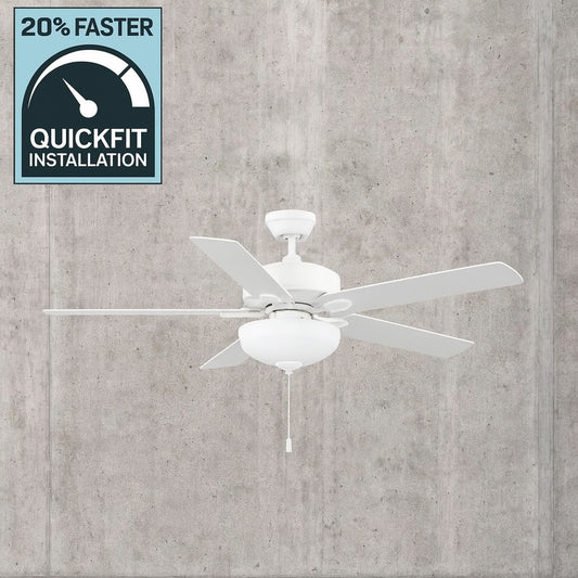 Rothley II 52 in. Indoor LED Matte White Ceiling Fan with Light Kit, Reversible Motor and Reversible Blades Included