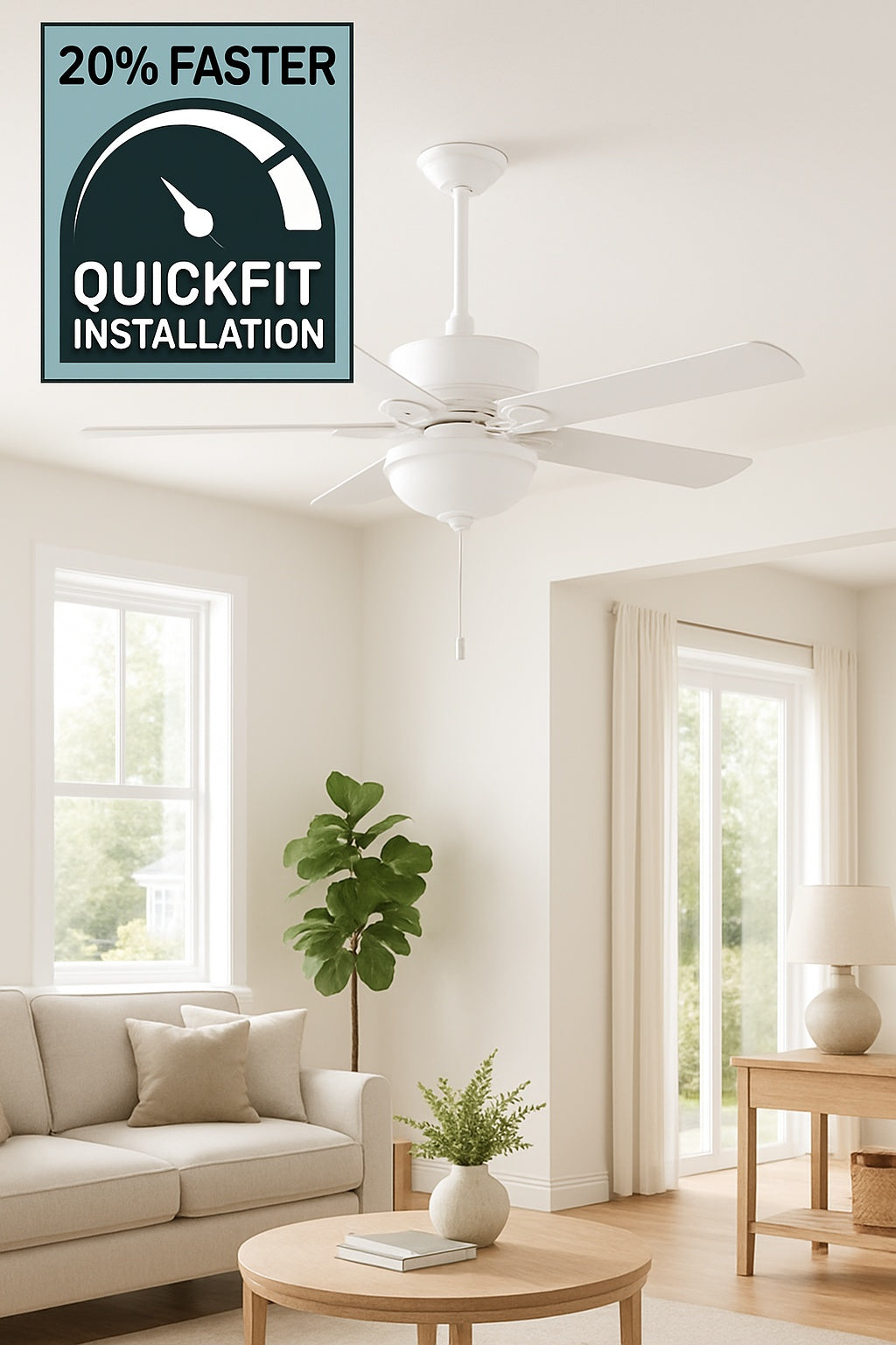 Rothley II 52 in. Indoor LED Matte White Ceiling Fan with Light Kit, Reversible Motor and Reversible Blades Included