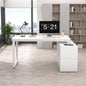 Fufu Gaga 55 1 W L Shape Wooden Computer Desk White Finish With 1 Drawer Open Shelves And Eco Friendly Paint Finish