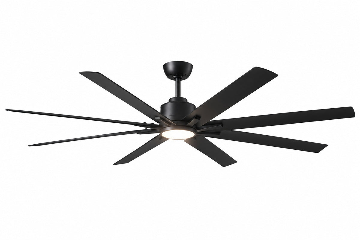 Home Decorators Collection Kensgrove II 72 in Smart Indoor Outdoor Matte Black Ceiling Fan with Remote Included Powered by Hubspace N608 MBK