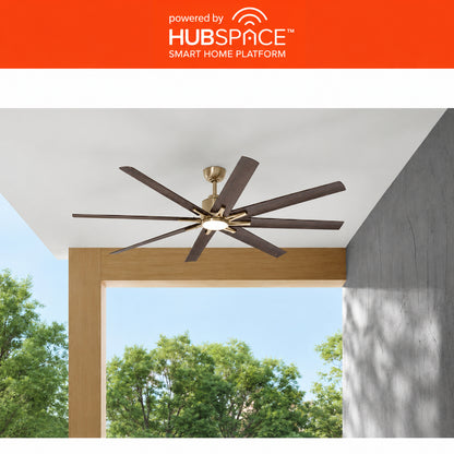 Home Decorators Collection Kensgrove II 72 in Smart Indoor Outdoor Gold Ceiling Fan with Adjustable White with Remote Included Powered by Hubspace N608 CB