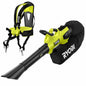 RYOBI 40V HP Brushless 100 MPH 600 CFM Cordless Leaf Blower Mulcher Vacuum with 2 4 0 Ah Batteries and Charger RY404150