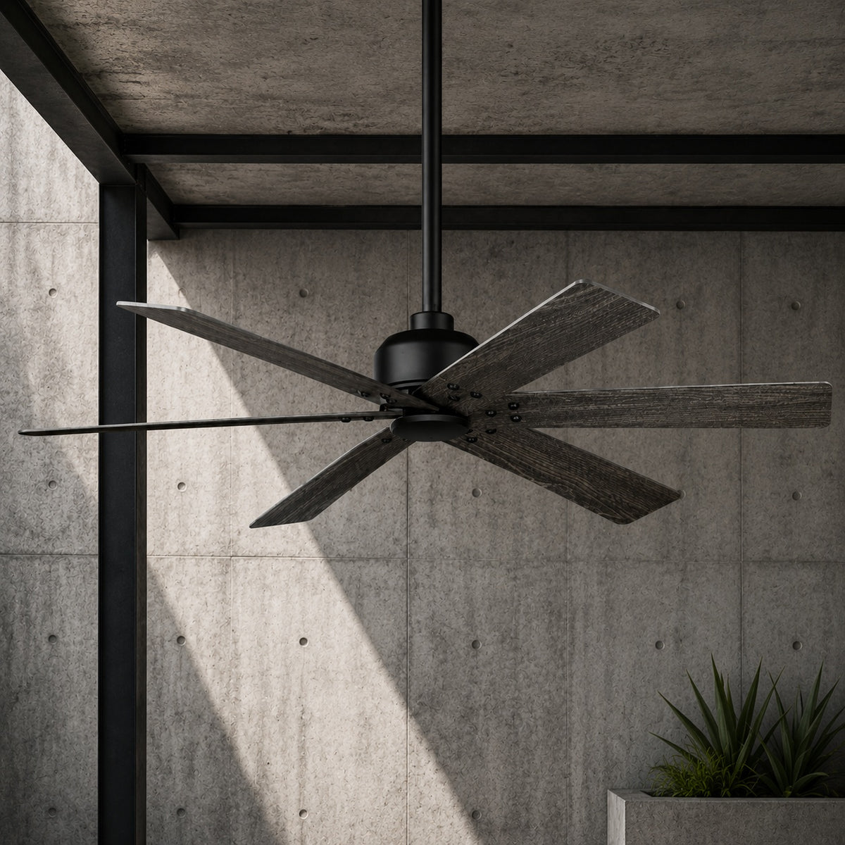 Home Decorators Collection Cortaine 54 in Indoor Outdoor Matte Black Ceiling Fan with DC Motor and Remote Control Included 92396