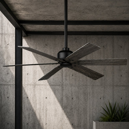 Home Decorators Collection Cortaine 54 in Indoor Outdoor Matte Black Ceiling Fan with DC Motor and Remote Control Included 92396