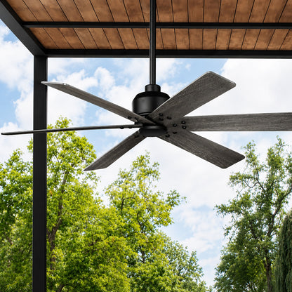 Home Decorators Collection Cortaine 54 in Indoor Outdoor Matte Black Ceiling Fan with DC Motor and Remote Control Included 92396