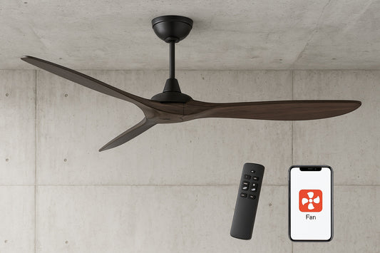 Decorators Collection Tager 52 in. Smart Indoor/Outdoor Matte Black with Whiskey Barrel Blades Ceiling Fan with Remote Powered by Hubspace N383A MBK+V8