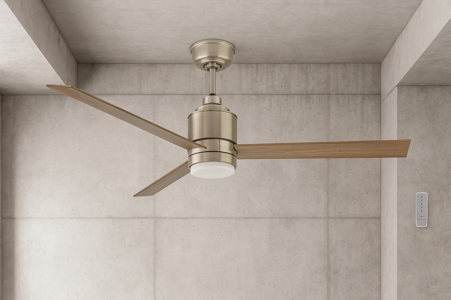 Pavilion 56 in. Indoor Satin Nickel Ceiling Fan with Adjustable White Integrated LED with Remote Included AK438 SN