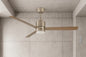 Pavilion 56 in. Indoor Satin Nickel Ceiling Fan with Adjustable White Integrated LED with Remote Included AK438 SN