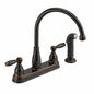 Glacier Bay Melina Double Handle Standard Kitchen Faucet with Side Sprayer in Matte Black
