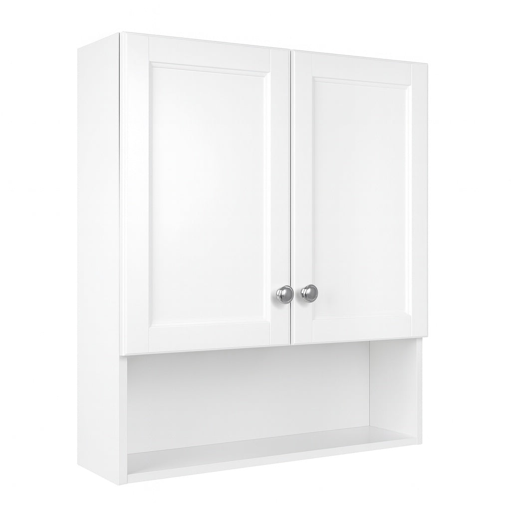 Glacier Bay Lancaster 21 in. W x 8 in. D x 26 in. H Surface-Mount Shaker Bathroom Storage Wall Cabinet in White