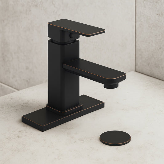 Single-Handle Single-Hole Bathroom Faucet in Oil Rubbed Bronze