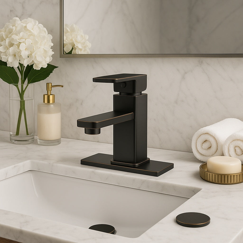 Single-Handle Single-Hole Bathroom Faucet in Oil Rubbed Bronze