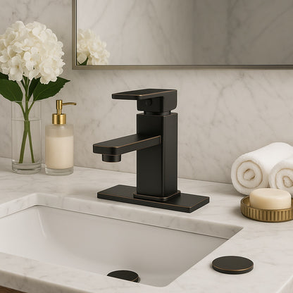 Single-Handle Single-Hole Bathroom Faucet in Oil Rubbed Bronze