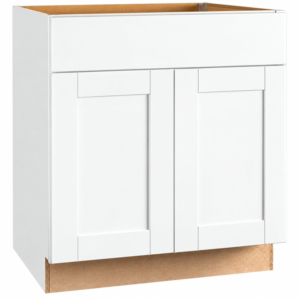 Hampton Bay Shaker 30 in W x 24 in D x 34 5 in H Assembled Base Kitchen Cabinet in Satin White KB30 SSW