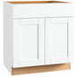 Hampton Bay Shaker 30 in W x 24 in D x 34 5 in H Assembled Base Kitchen Cabinet in Satin White KB30 SSW