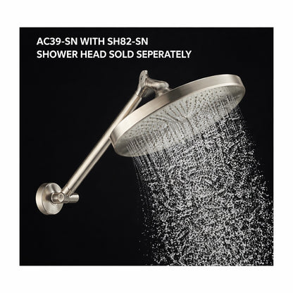 MODONA Adjustable Rain Shower Arm in Satin Nickel