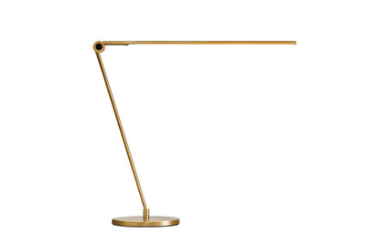 Brightech Libra 39 in Antique Brass Dimmable LED Industrial Desk Lamp with USB Port and Adjustable Lamp Head