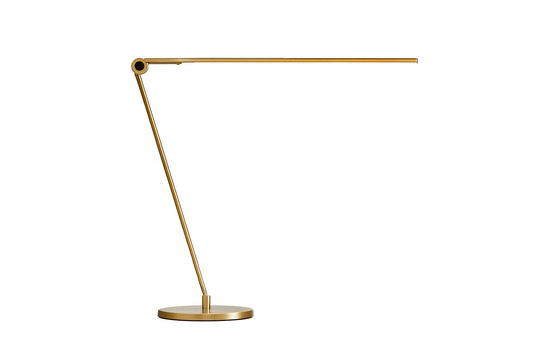Brightech Libra 39 in Antique Brass Dimmable LED Industrial Desk Lamp with USB Port and Adjustable Lamp Head
