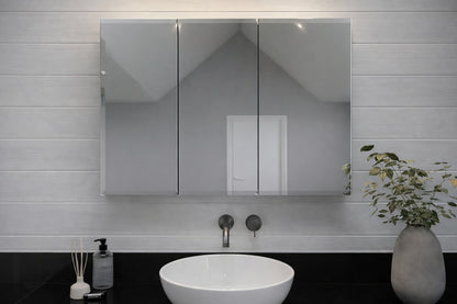 Croydex Texoma 36 in W x 30 in H Triple Door White Steel Surface Mount Medicine Cabinet with Mirror