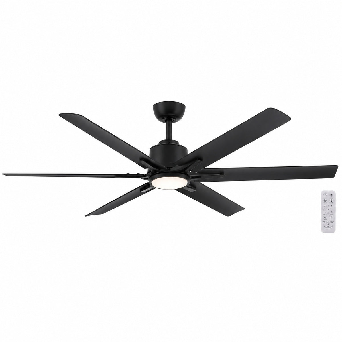 Home Decorators Collection Kensgrove II 60 in Smart Indoor Outdoor Matte Black Ceiling Fan with Remote Included Powered by Hubspace N608A MBK