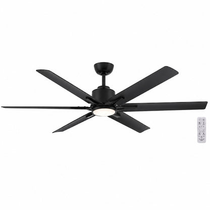 Home Decorators Collection Kensgrove II 60 in Smart Indoor Outdoor Matte Black Ceiling Fan with Remote Included Powered by Hubspace N608A MBK