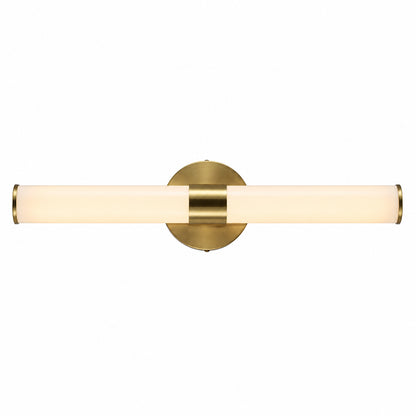 JONATHAN Y Brooks 20 13 in 1 Light Brass Gold White Industrial Mid Century Iron Integrated LED Vanity Light JYL7119A