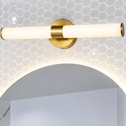 JONATHAN Y Brooks 20 13 in 1 Light Brass Gold White Industrial Mid Century Iron Integrated LED Vanity Light JYL7119A