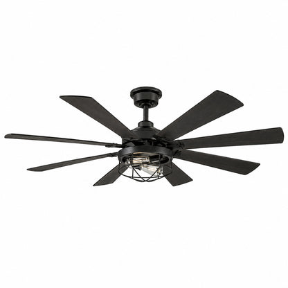 Hampton Bay Southbourne 60 in LED Indoor Matte Black Ceiling Fan with Light and Remote Control Included AK374B MBK