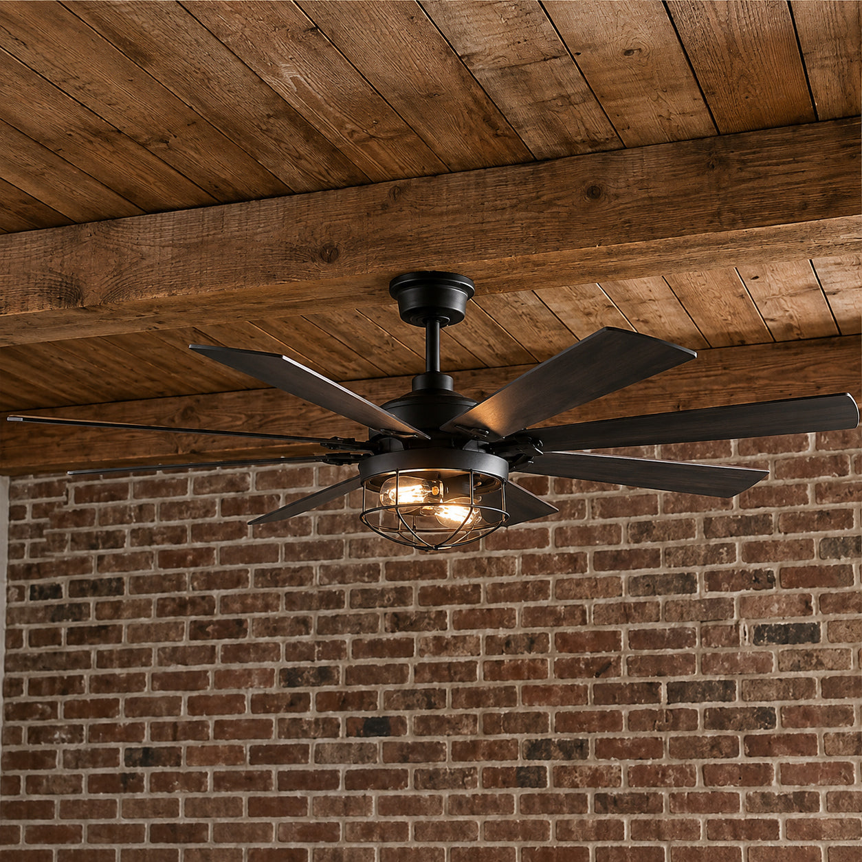 Hampton Bay Southbourne 60 in LED Indoor Matte Black Ceiling Fan with Light and Remote Control Included AK374B MBK