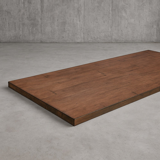6 ft. L x 39 in. D Finished Distressed Eucalyptus Butcher Block Island Countertop in UV Finish with 2 Live Edges