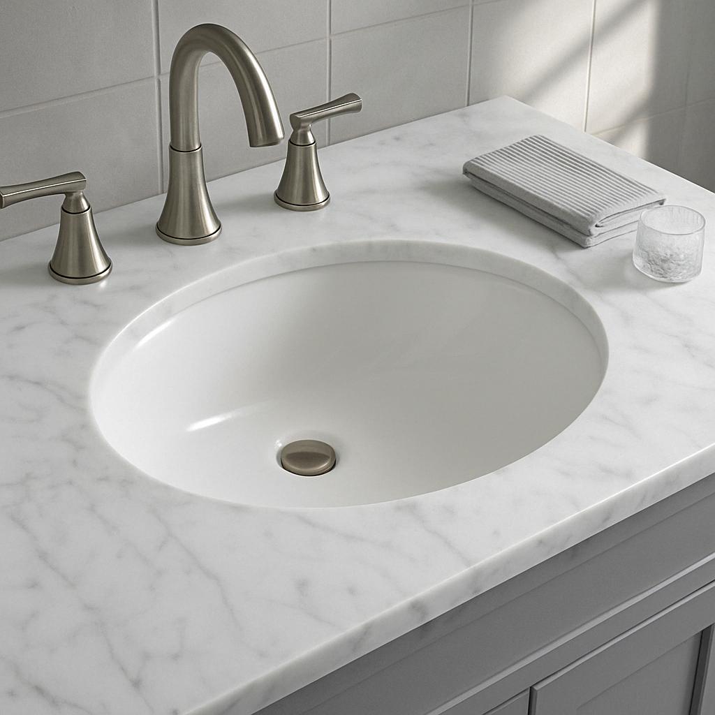 17.5 in. Oval Vitreous China Bathroom Sink in White 196852524907 Glacier Bay