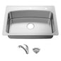 Glacier Bay 33 in Drop In Single Bowl 20 Gauge Stainless Steel Kitchen Sink with Pull Out Faucet
