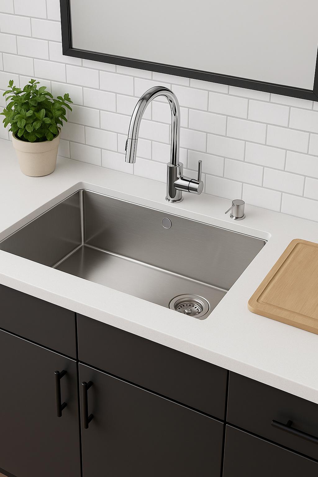 Glacier Bay 33" Dolancourt Drop-In Single Bowl Stainless Steel Kitchen Sink with Pull-Down Faucet