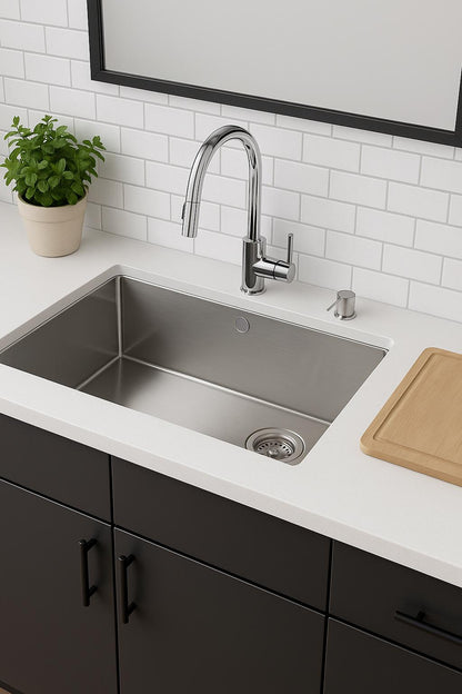 Glacier Bay 33" Dolancourt Drop-In Single Bowl Stainless Steel Kitchen Sink with Pull-Down Faucet
